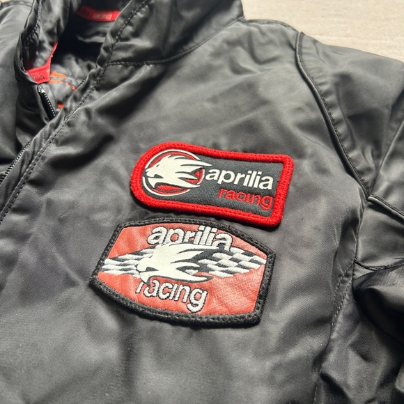 Y2K Aprilia Racing  Black Bomber Jacket for Men - Picture 2 of 7